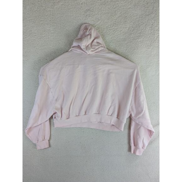 Levis Cropped Hoodie Sweatshirt Womens XL Baby Pink Drawstring Preppy - Picture 2 of 16